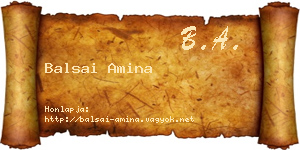 Balsai Amina névjegykártya
